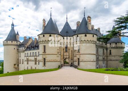 Chaumont-sur-Loire castle, France, beautiful French heritage, panorama Stock Photo
