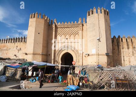 Bab Chorfa - one of the gates of Fes (Fez), Morocco Stock Photo