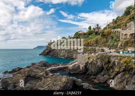 Manarola of Cinque Terre, Italy. Stock Photo