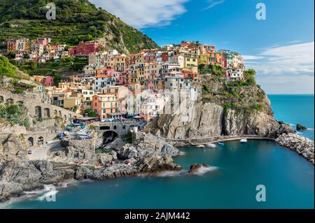 Manarola of Cinque Terre, Italy. Stock Photo