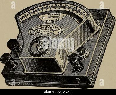 The practical electroplater A comprehensive treatise on electroplating, with notes on ancient and modern gilding, and formulas for new solutions . io THE PRACTICAL ELECTROPLATER. VOLTMETERS AND AMMETERS. Herewith illustrations are given by which the work-man can form some idea of the appearance of voltmetersand ammeters, instruments which are very valuable fortheir purposes.. Voltmeter. Stock Photo