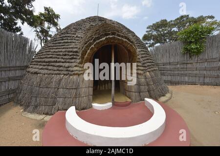 Reconstruction of the King of Rwanda's palace at Nyanza in Rukari Ancient History Museum. Rwanda Stock Photo