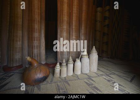 Reconstruction of the King of Rwanda's palace at Nyanza in Rukari Ancient History Museum. Rwanda Stock Photo