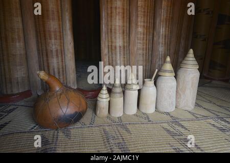 Reconstruction of the King of Rwanda's palace at Nyanza in Rukari Ancient History Museum. Rwanda Stock Photo