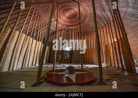 Reconstruction of the King of Rwanda's palace at Nyanza in Rukari Ancient History Museum. Rwanda Stock Photo