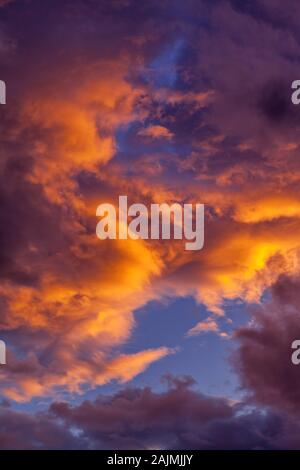 Dark sunset clouds over Athens, Greece, Europe Stock Photo