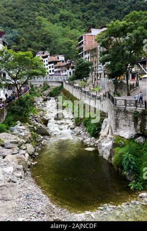 Aguas Calientes town in Cusco Peru Stock Photo