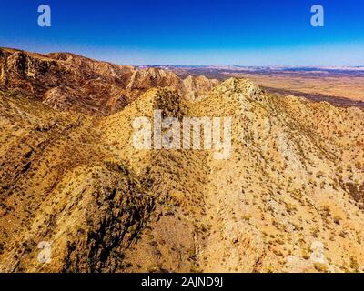 Aerial image of Standley Chasm and the surrounding West MacDonnell Ranges in the remote Northern Territory in central Australia. Stock Photo