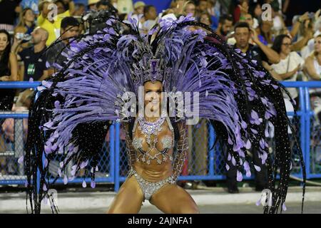 Rio de Janeiro, February 9, 2018. Special Group Samba Schools Parade during the Rio de Janeiro Carnival, at the Sambodromo, in the city of Rio de Jane Stock Photo