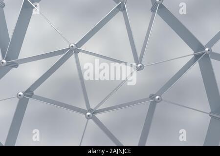 Structural metal element in the form of a lattice with triangular cells. Abstract architecture fragment. Stock Photo