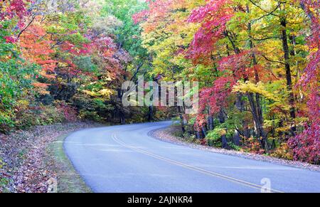 Autumn colors on the Blue Ridge Parkway near Asheville, North Carolina Stock Photo