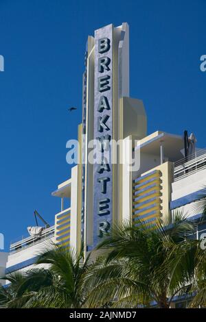 21 December 2012  - Miami beach the Breakwater Stock Photo