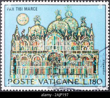 St Mark's Basilica on Vatican postage stamp Stock Photo