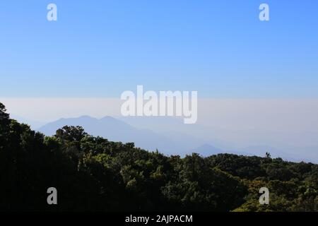 chiang rai doi inthanon peak view in thailand, the highest mountain in thailand Stock Photo