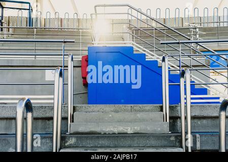 Bleachers of a modern outdoor amphitheater. Stock Photo