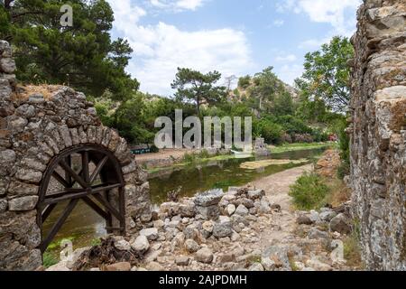 Ruins of the ancient city of Olympos in Cirali village in Antalya, Turkey Stock Photo