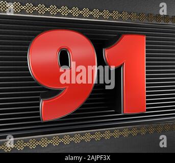 3D Number 91 ninety one lively colours Stock Photo - Alamy