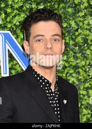 BEVERLY HILLS, CA - JANUARY 04: Rami Malek attends the 7th Annual Gold Meets Golden at Virginia Robinson Gardens and Estate on January 04, 2020 in Los Angeles, California. Stock Photo