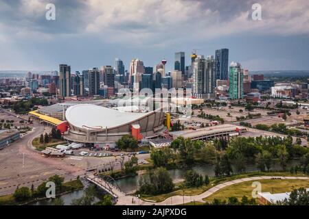 Aerial view of Downtown Calgary, Alberta, Canada. Stock Photo