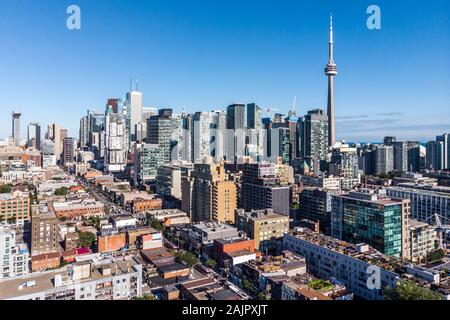 Aerial view of Downtown Toronto during summer, daytime, Toronto, Ontario, Canada. Stock Photo