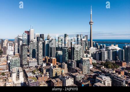 Aerial view of Downtown Toronto during summer, daytime, Toronto, Ontario, Canada. Stock Photo