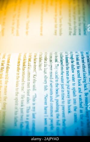 close up of an open book Stock Photo