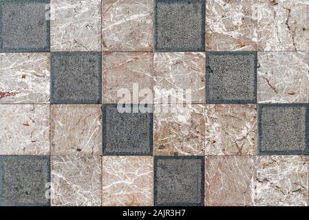 Geometric checkered style floor with marble tiles Stock Photo