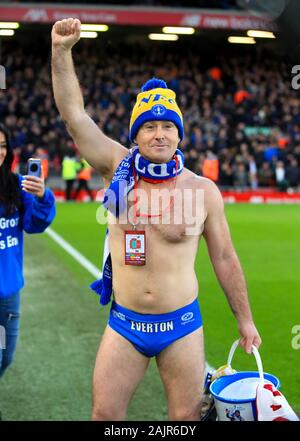 Speedo Mick on the pitch ahead of the FA Cup third round match at