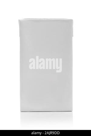 Front view of blank carton drink box isolated on white Stock Photo