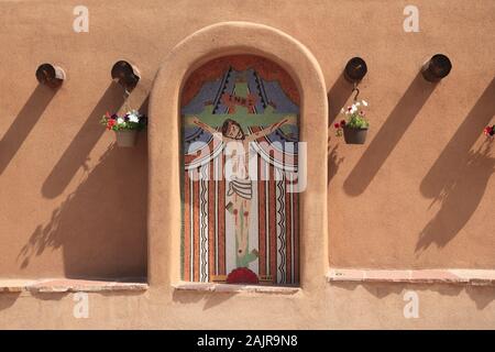 Santuario de Chimayo, Lourdes of America, Church, Religious Pilgrimage Site, Chimayo, New Mexico, USA Stock Photo