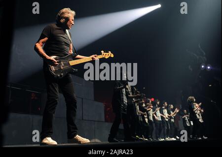 Milano Italy  04/01/2011 : Live concert of Roger Waters at the Forum of Assago, The Wall Tour 2010/2011 Stock Photo