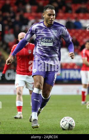 LONDON, ENGLAND - JANUARY 5TH Kenneth Zohore of West Bromwich Albion in action during the FA Cup match between Charlton Athletic and West Bromwich Albion at The Valley, London on Sunday 5th January 2020. (Credit: Jacques Feeney | MI News) Photograph may only be used for newspaper and/or magazine editorial purposes, license required for commercial use Credit: MI News & Sport /Alamy Live News Stock Photo