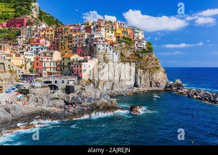 Manarola village. Cinque Terre National Park, Liguria Italy. Stock Photo