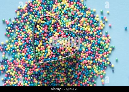 Candy Sprinkles in a Heart Shape Stock Photo