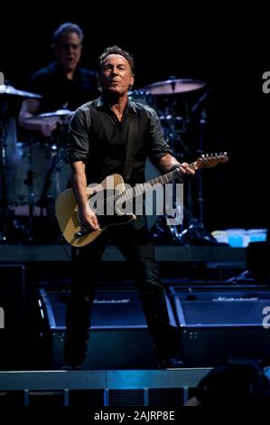 Milan Italy, 07 June 2012,  live concert of Bruce Springsteen & The E-Street Band at the San Siro Stadium: The singer Bruce Springsteen during the concert Stock Photo