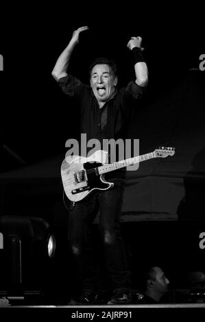 Milan Italy, 07 June 2012,  live concert of Bruce Springsteen & The E-Street Band at the San Siro Stadium: The singer Bruce Springsteen during the concert Stock Photo