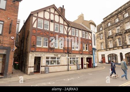 Whitby, England - 3rd May 2019: Whitby pub The Jolly Sailors exterior May 2019 Stock Photo