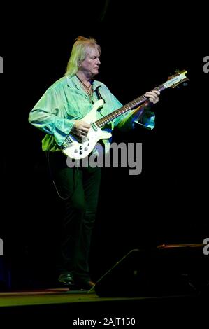 Milan Italy,  06 November  2009,  Live concert of Yes at the Arcimboldi Theater : The bassist Chris Squire during the concert Stock Photo