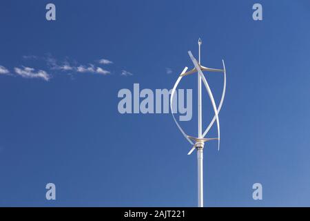 Vertical wind turbine at Porth Eirias, Colwyn Bay, North Wales Stock Photo