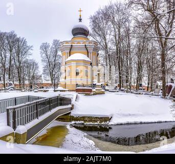 Nikolskoe cemetery of the Alexander Nevsky Lavra. St. Petersburg. Russia. 01/10/2019.  Nikolskoe cemetery is one of the three graveyards of the Alexan Stock Photo