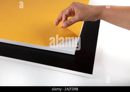 Teflon-coated sound insulation board. Ethylene Vinyl Acetate foam sheets (EVA). Stock Photo