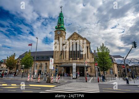 LUXEMBOURG CITY, LUXEMBOURG - SEPTEMBER 21: This is Luxembourg Railway Station, the main railway station in Luxembourg city on September 21, 2019 in L Stock Photo