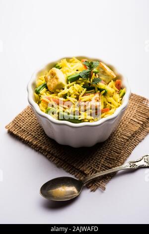 Vegetarian paneer biryani Or Panir Pulav, popular indian food Stock Photo