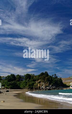 The golden sands of Stephens Bay beach near Kaiteriteri, New Zealand. Stock Photo