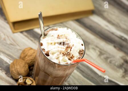 Iced coffee in a mug Stock Photo