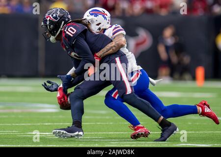 Buffalo Bills cornerback Taron Johnson (7) reacts during the second half of  an NFL football game against the New England Patriots, Thursday, Dec. 1,  2022, in Foxborough, Mass. (AP Photo/Greg M. Cooper