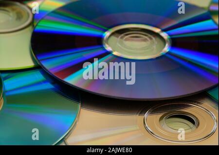 CDs lie on top of each other Stock Photo