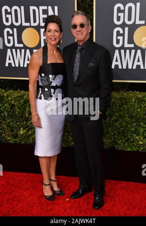 Los Angeles, California, USA. 05th Jan, 2020. Tim Allen & Jane Hajduk  arriving at the 2020 Golden Globe Awards at the Beverly Hilton Hotel. Picture: Paul Smith/Featureflash Credit: Paul Smith/Alamy Live News Stock Photo