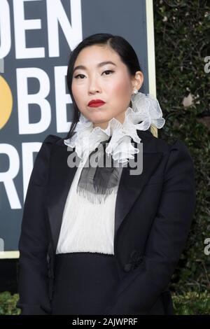 Awkwafina attends the 77th Annual Golden Globe Awards, Golden Globes, at Hotel Beverly Hilton in Beverly Hills, Los Angeles, USA, on 05 January 2020. | usage worldwide Stock Photo