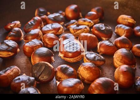 sweet chestnuts from spain Stock Photo